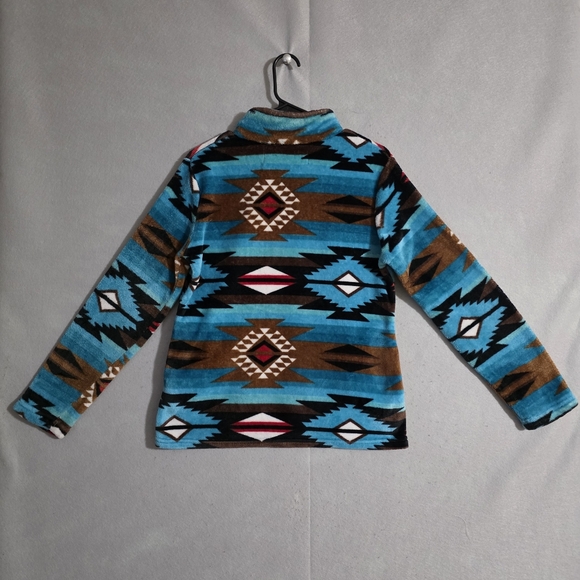 Trail Crest Womens 1/4 Zip Aztec Fleece Pullover Southwestern Size Medium - Picture 10 of 12